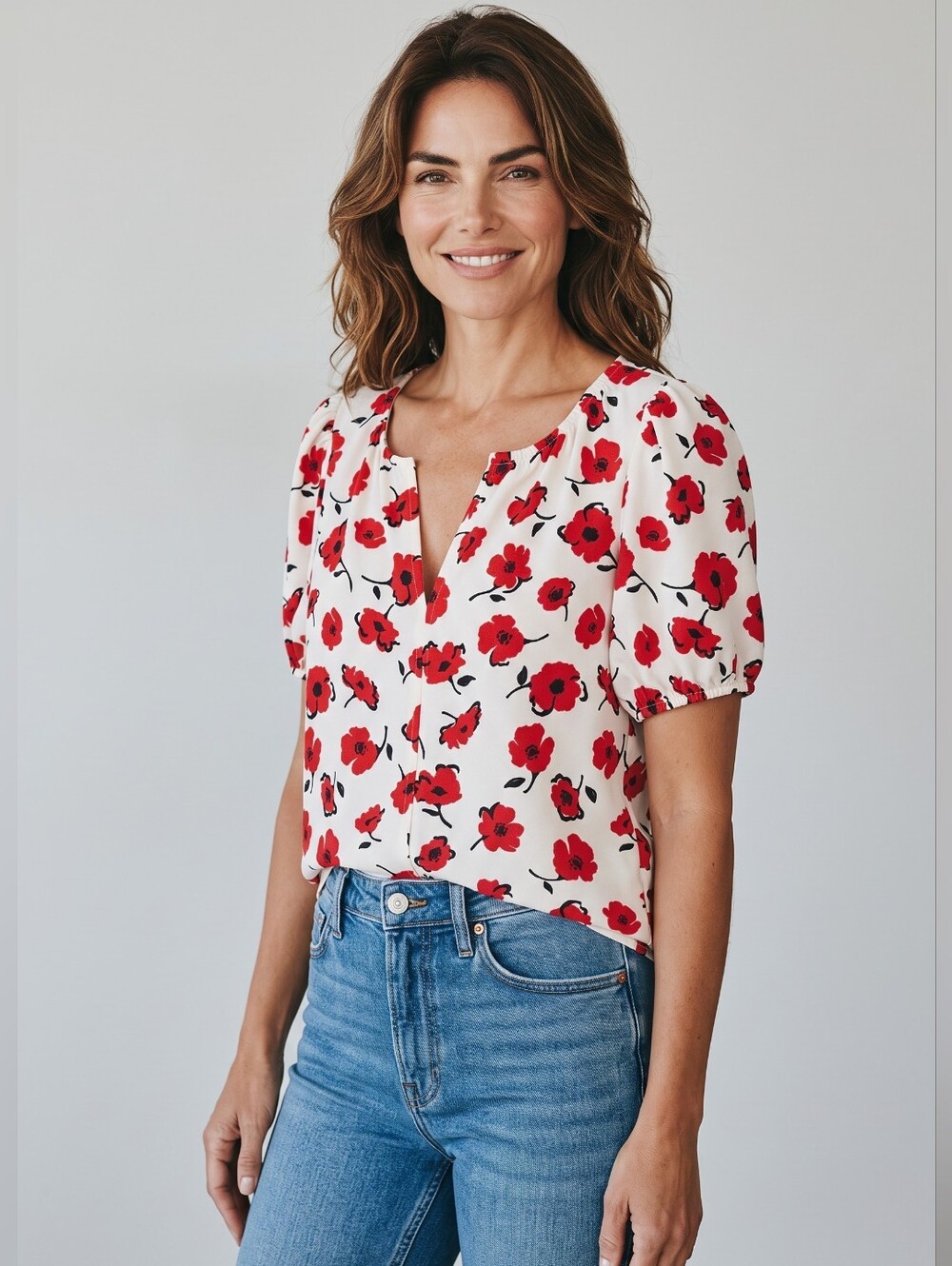 Jules & Leopold Floral Short Sleeve Top